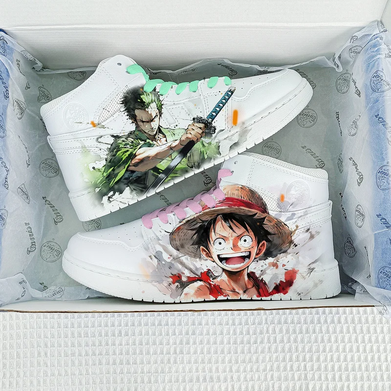 One Piece Luffy Zoro Animation Cartoon Two-Dimensional Men\'S Trendy Outdoor Casual Low-Top Sports Shoes Couple Gym Shoes Gift