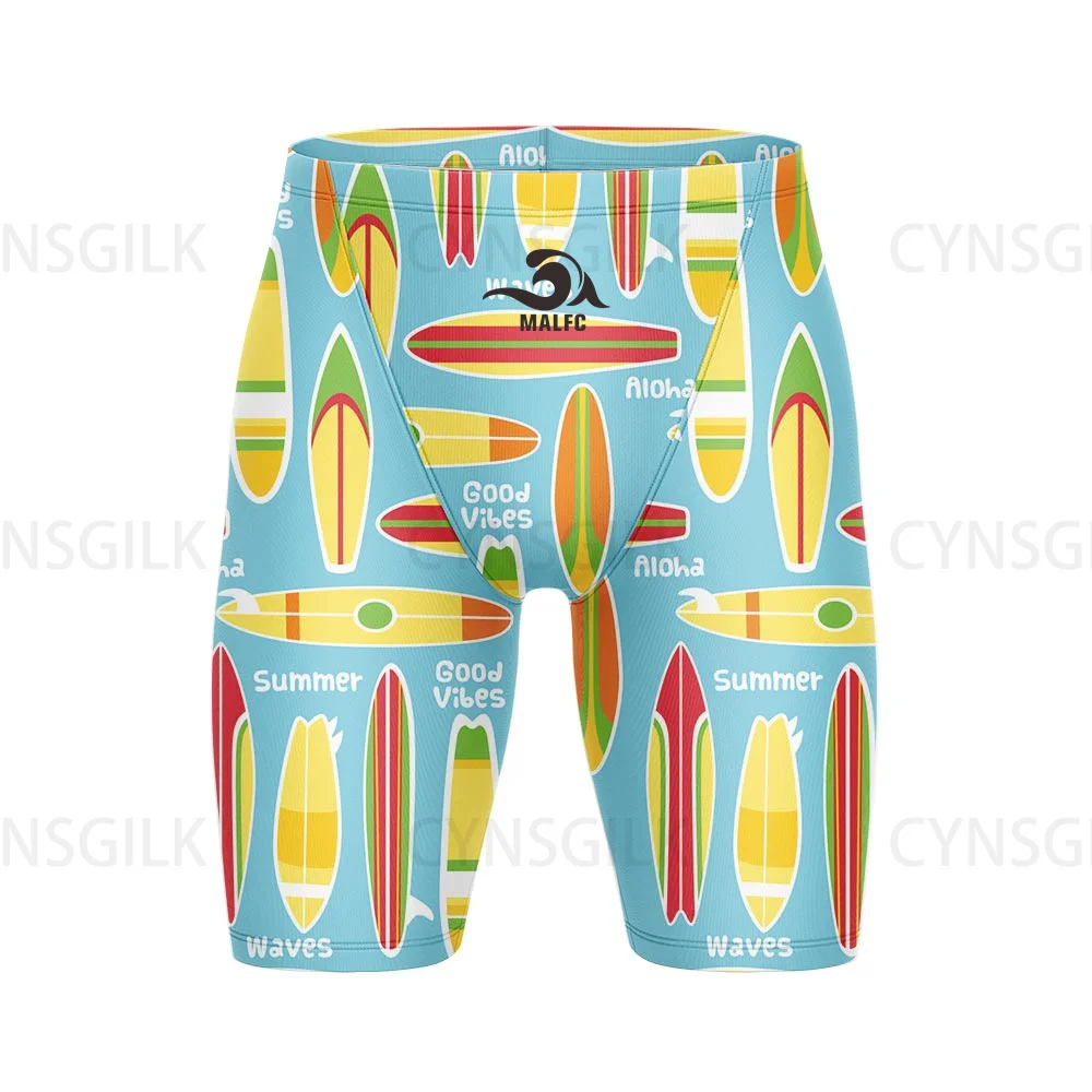 Summer New Swimwear Swimming Jammers ShortsMen's Swim Shorts Jammer Endurance Athletic Training Swimsuit Racing Swimming Trunks