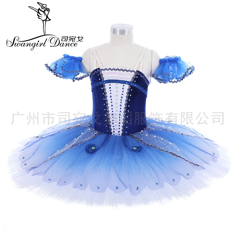 High Quality Royal Blue YAGP Professional Ballet Velet Blue Bird Classical Tutu Costume Dress BT4224