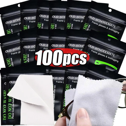 Imagen 2 del producto Paño para gafas antiniebla reutilizable, paño de limpieza para pantalla de lentes antiniebla, paño para gafas antiniebla de larga duración para invierno, 1/100 Uds.