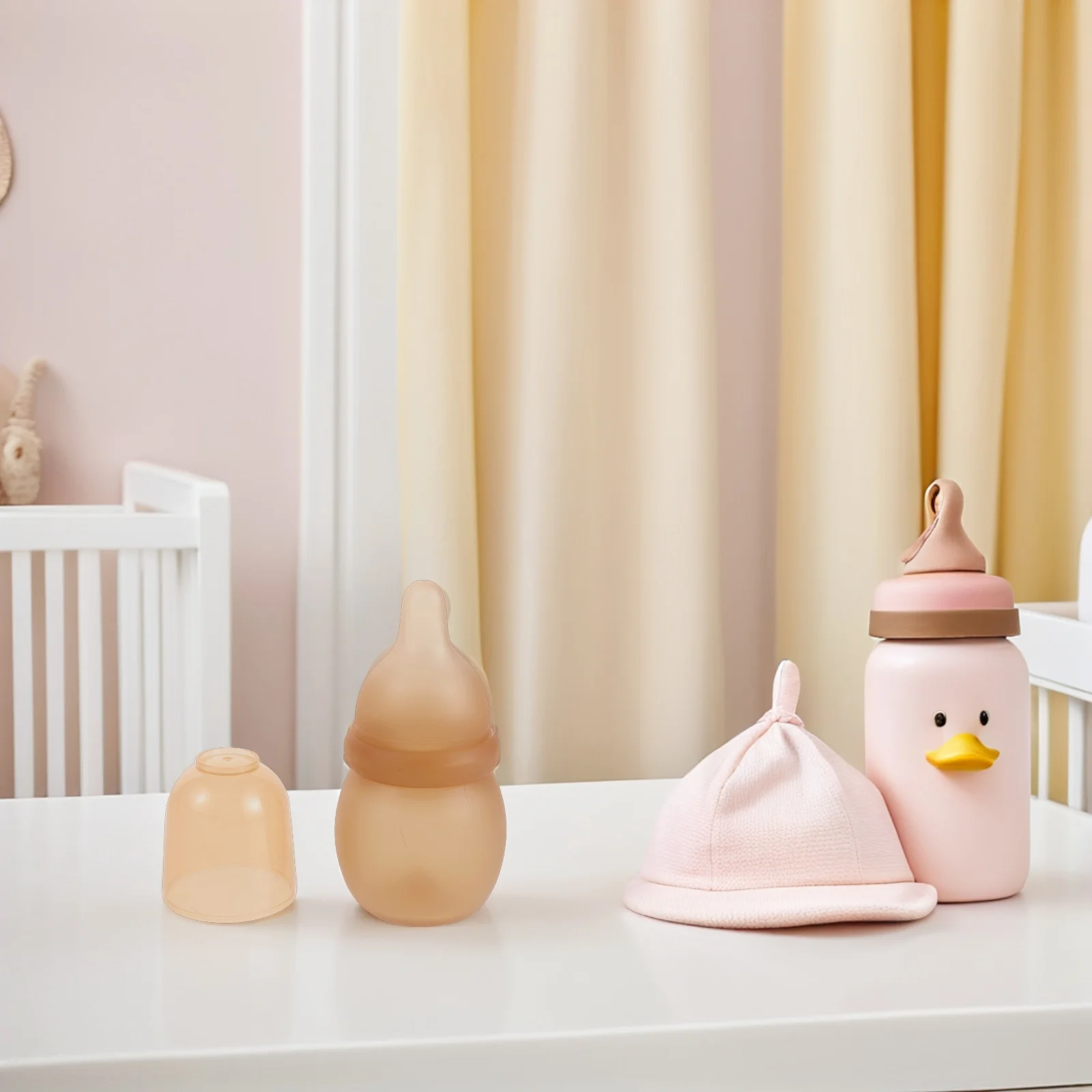 

4Pcs Mini Silicone Baby Bottle 60Ml Newborn Friendly Feeding Anti-Colic Infant Bottle Soft Nipple Travel Baby Feeding Essentials