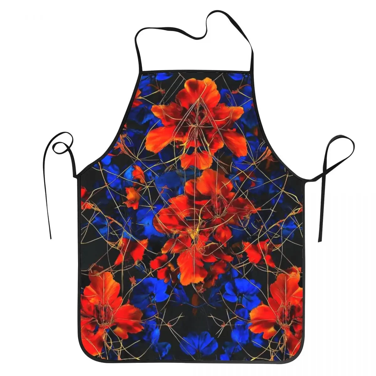 

Color Shapes Forms Flowers Apron Chef Cooking Cuisine Tablier Sleeveless Bib Kitchen Cleaning Pinafore for Women Men Gardening