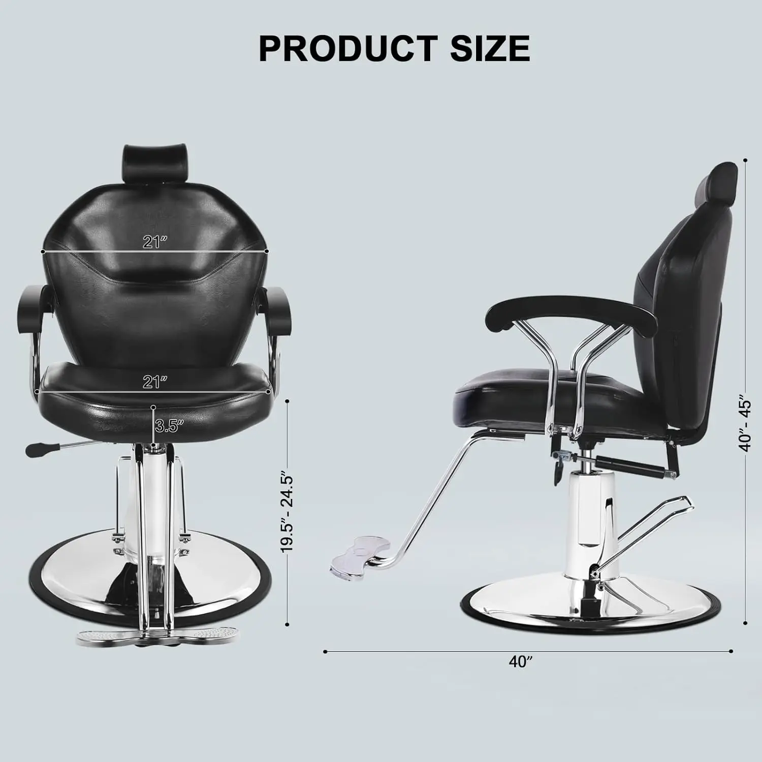 

Adjustable Barber Chair for Barbershop Ergonomic Salon Chair for Hair Stylist High Density Sponge