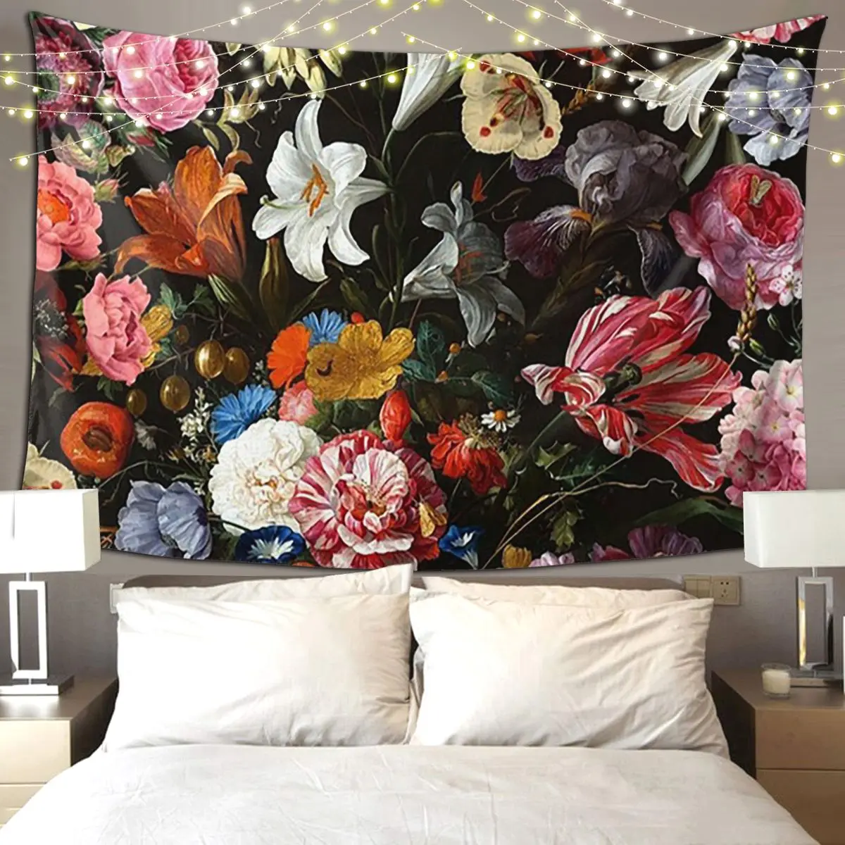 

Голландский опівночный ботанический ночной сад, гобелен для ночного сада, забавный настенный гобелен, эстетическое украшение для дома, гобелены для гостиной