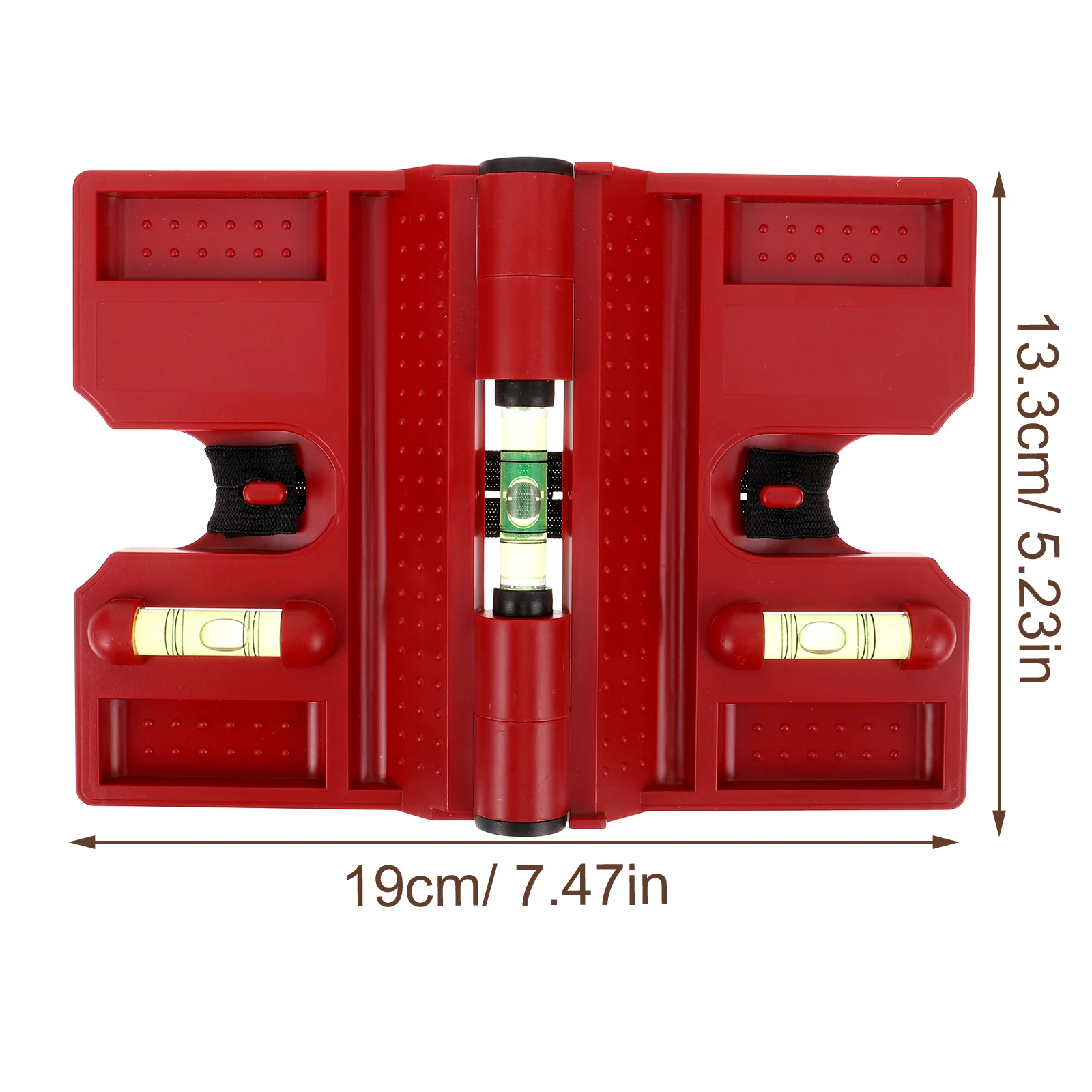 2-teiliges magnetisches Wasserwaage-Winkelmessgerät, Nivellierungsinstrument, Pfostenwerkzeug, klein, rot, überprüfen