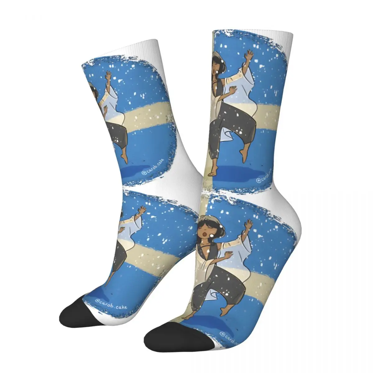 Funny Happy Eurovision 2012 Sweden Euphoria Men's Socks Retro Harajuku Loreen Tattoo Hip Hop Novelty Casual Crew Crazy Sock Gift