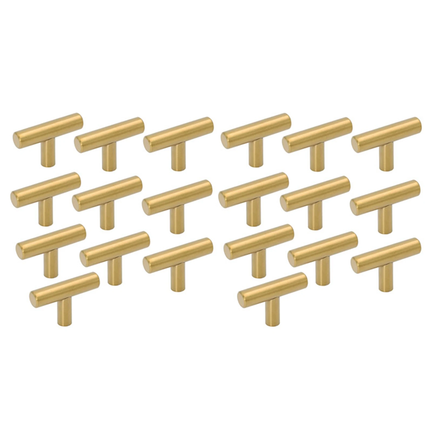20 Pack Single Hole Gold Cabinet Knobs And Pulls Door Cupboards Bedroom Furniture Handles 50Mm/2In Overall Length-A68E