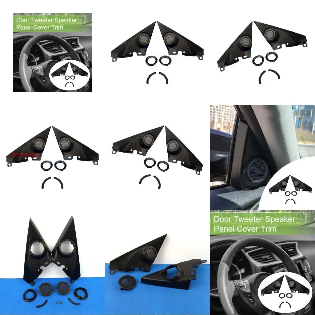 

87HE Pair Of Door Speaker Cover Trim Protects & Enhances ABS Tweeter Speaker Cover Trim set for Automotive Application