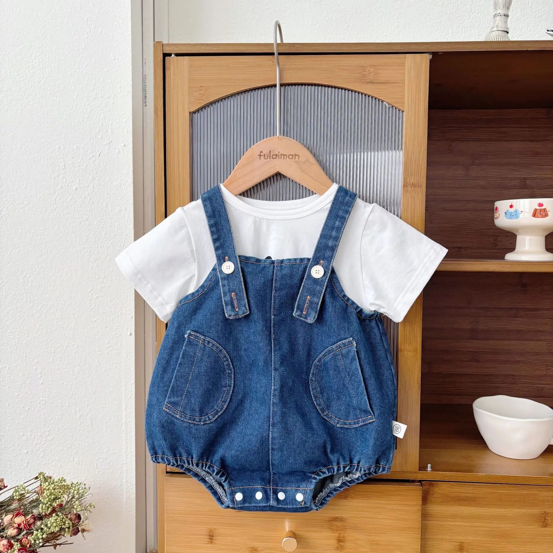 

2025 Summer New Baby Sleeveless Denim Bodysuit Infant Boy Girl Cute Solid Jumpsuit Toddler Fashion Casual Overalls Baby Clothes