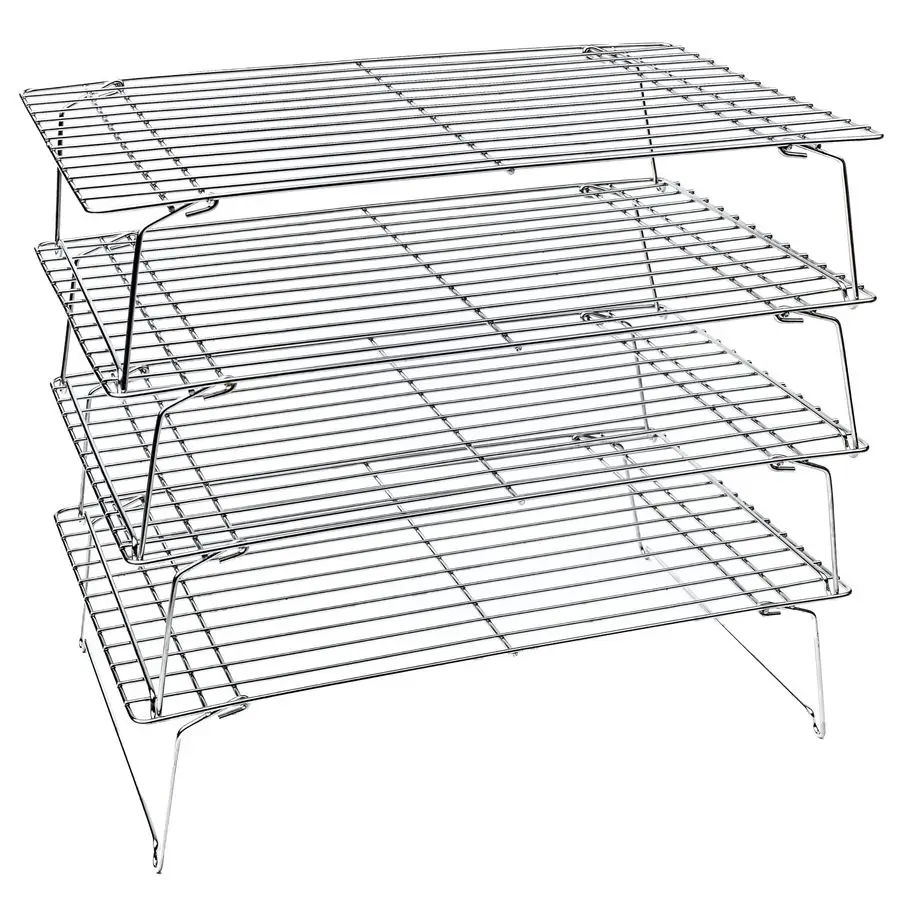 

4Tier Stackable Cooling Racks for Baking, 100 Stainless Steel Wire Rack, Oven Safe Baking Rack, Oven Rack for Pizza, Cake, Bread
