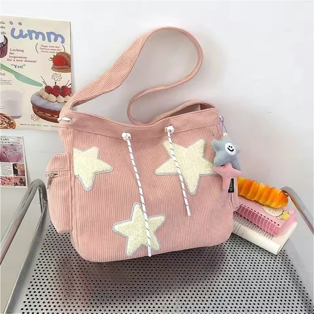 Bolso de mano con diseño de nicho para mujer, bandolera Lisa de pana, de gran capacidad, para ir al trabajo, 2024