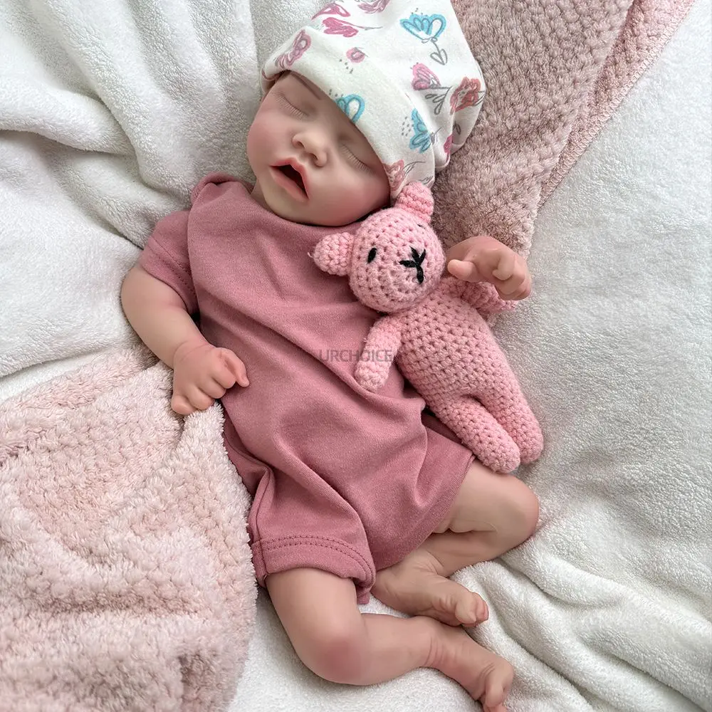 18-calowa realistyczna skóra z funkcjami dyskietki silikonowa lalka Reborn ważona zmywalna noworodek dziewczynka do kolekcji edukacyjnej