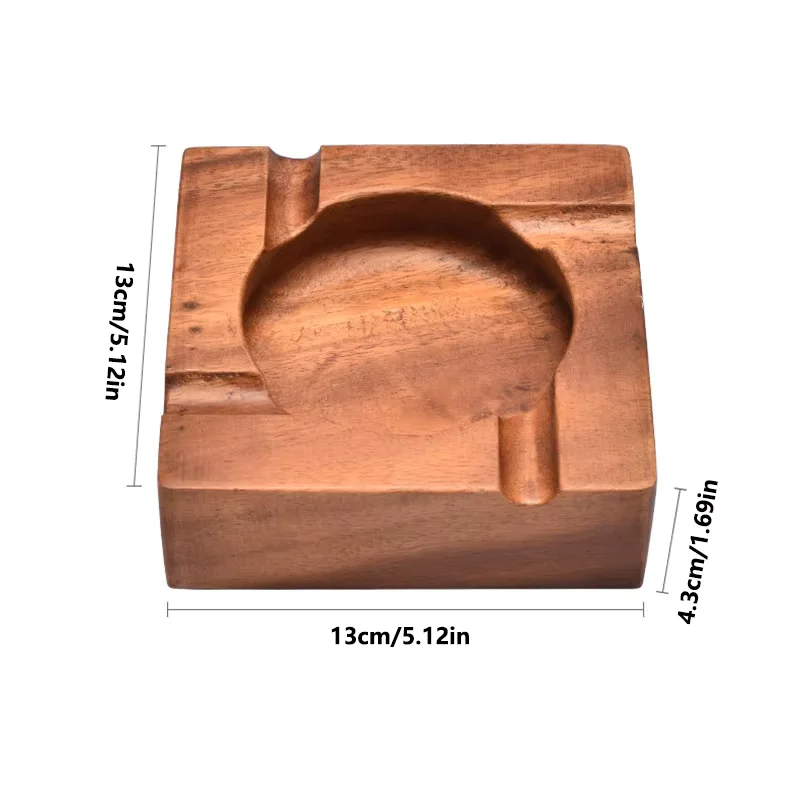 1pcs Personalized Cigar Tray Ashtray Vintage Solid Wood Ashtray Cigarette Accessories Great Gift for Men Wooden Cigar Ashtray