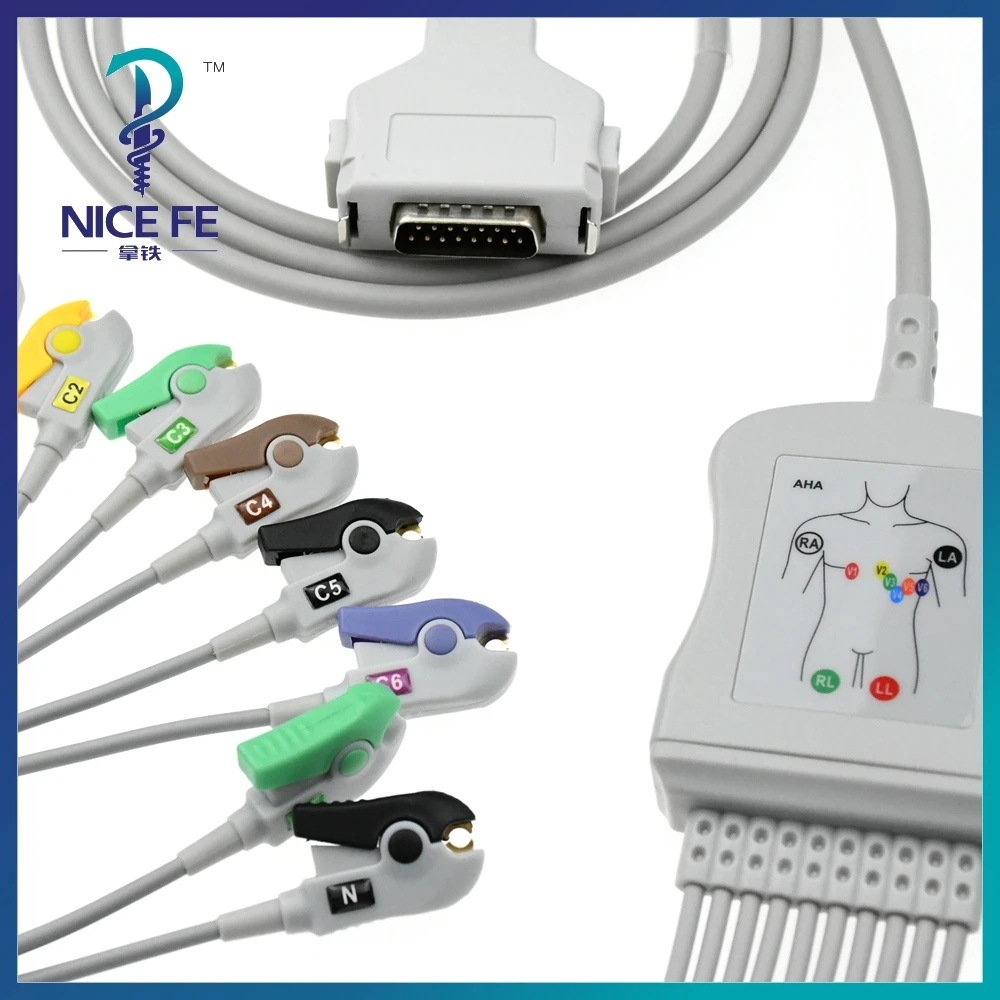 EK-02A Popular EKG Cable With 10 Leadwires For FUKUDA For Patient Monitor