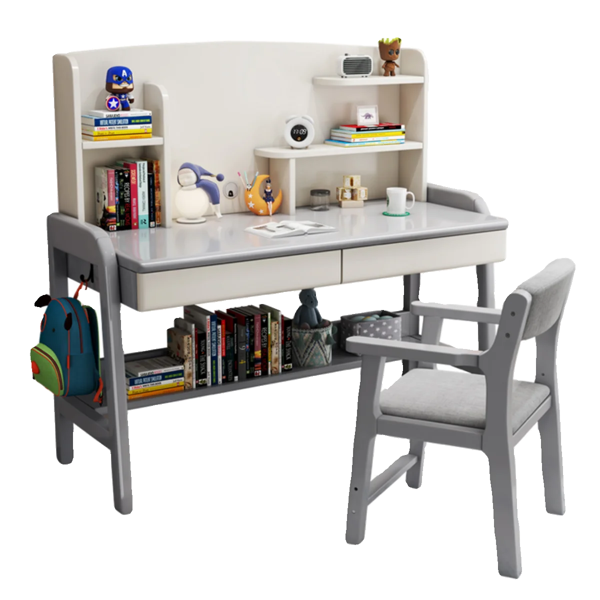 Children's Xi Table Is Simple, Primary and Secondary School Students Lifting Desk, Desk Chair, Home Desk, Bookshelf Set in One