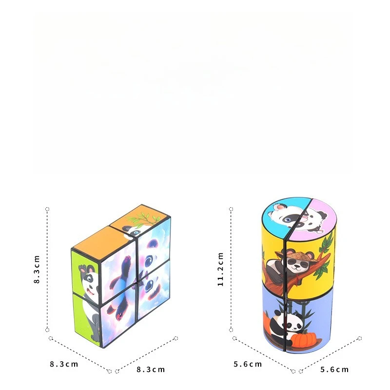 ลูกบาศก์มหัศจรรย์ 3 มิติ แพนด้าน่ารัก เปลี่ยนรูปได้ไม่จำกัด ของเล่นคลายเครียด ปริศนาสามมิติ ของเล่นเรขาคณิตสำหรับเด็ก