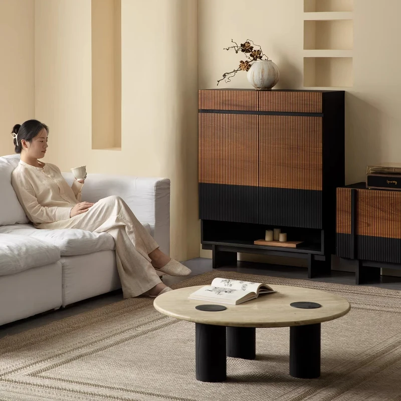 Shoe cabinet Solid wood teak entry porch cabinet Household door Shoe rack storage cabinet integrated against the wall