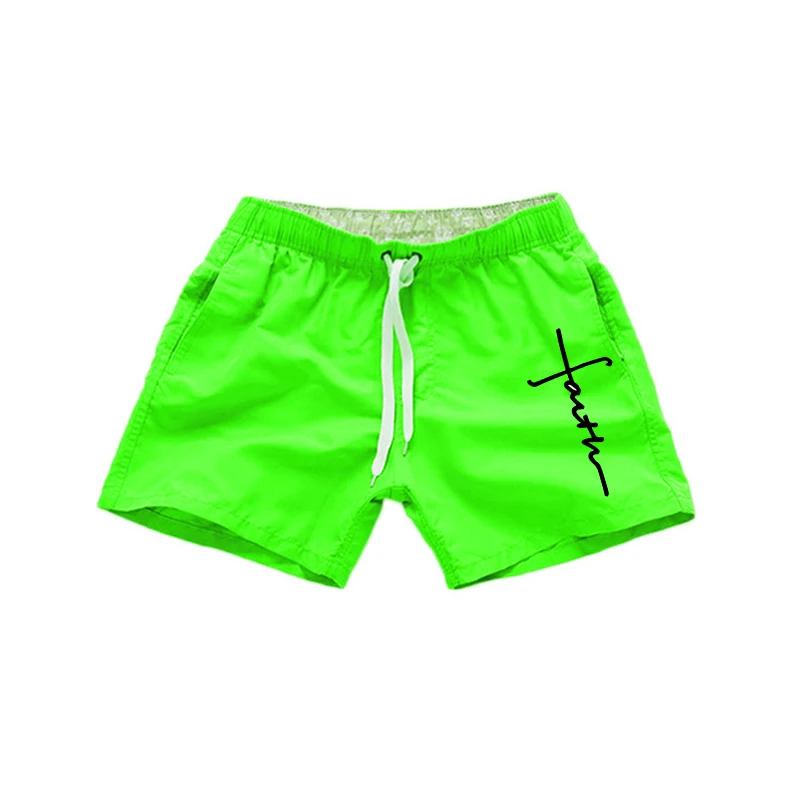 Faith Men Fashion Quick Dry Swimming Shorts Pure Color Swimwear Swimsuit Swim Trunks Bathing Beach Wear Surf Boxer Briefs