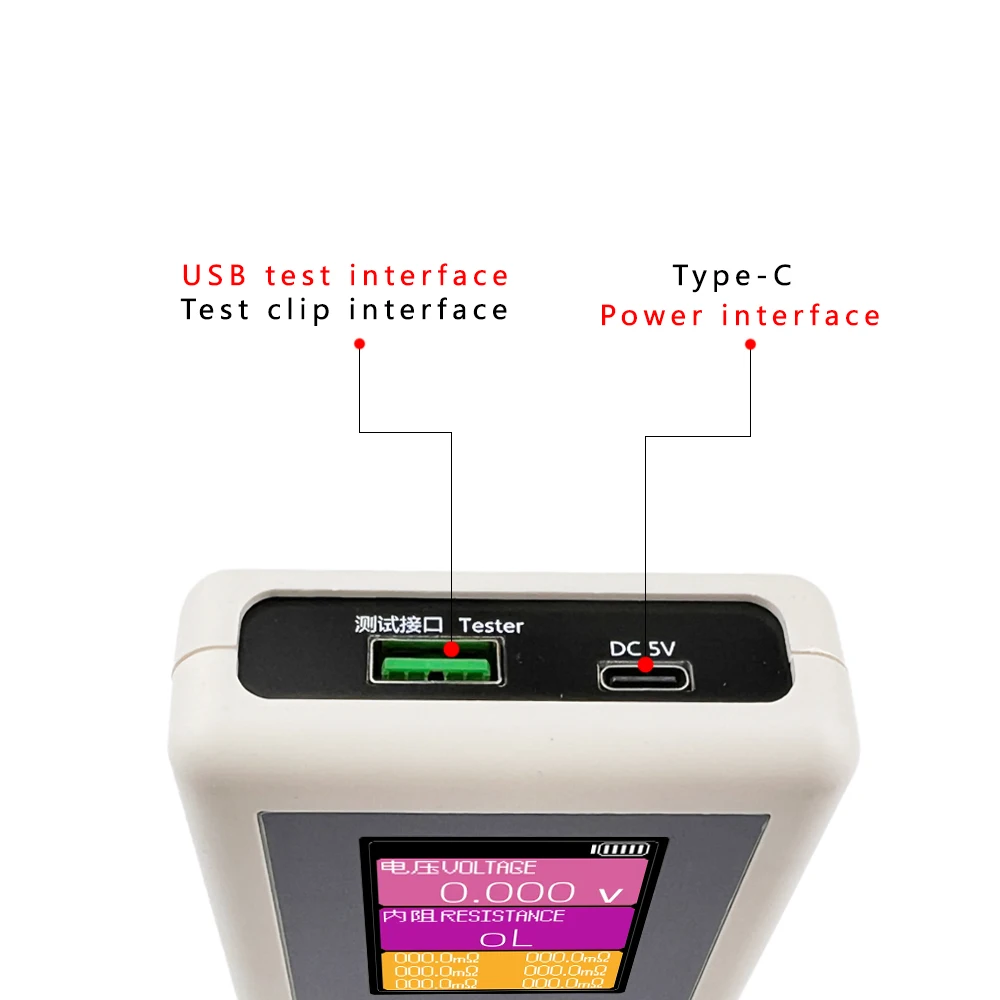 أربعة خطوط TS4520 TYPE-C تيار مستمر 5 فولت بطارية ليثيوم عالية الدقة المقاومة الداخلية متر فاحص كاشف الجودة 18650 بطارية جافة