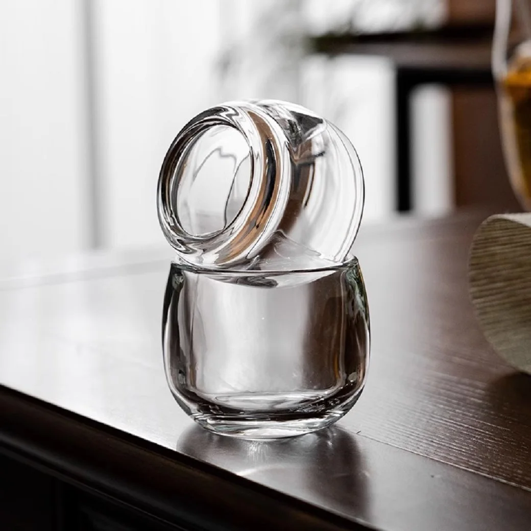 Thickened crystal glass master cup tea cup thorough high-end health light luxury cup tea set