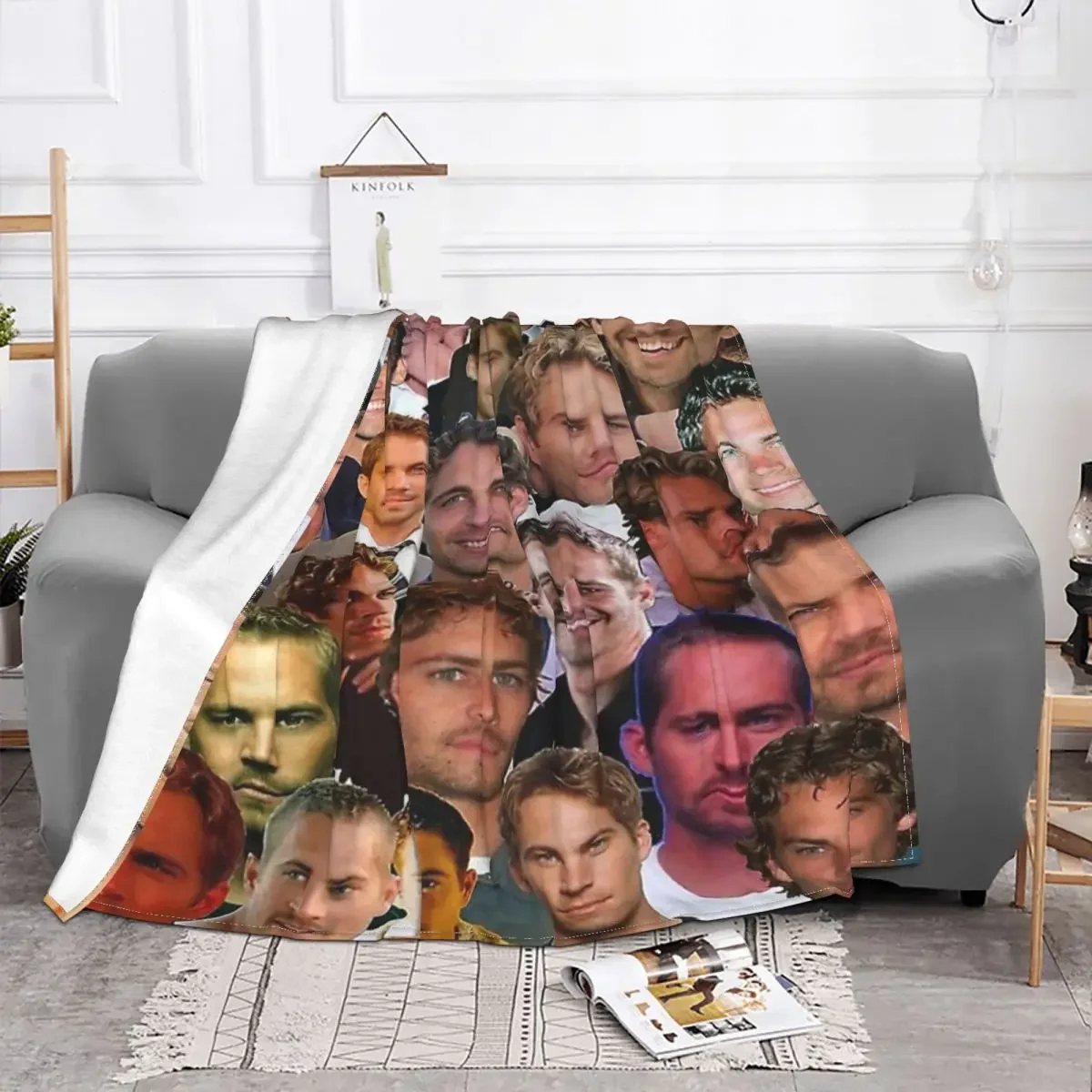 Paul Walker Photo Collage Blanket Fleece Autumn/Winter Multi-function Super Soft Throw Blankets for Bedding Outdoor Quilt