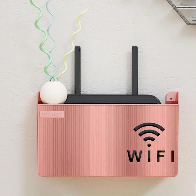 Wall-mounted Router Box Office Media Decor Console Wifi Organizer Box Wireless Storage Boxes Rack Bracket Hangings Wall Shelf