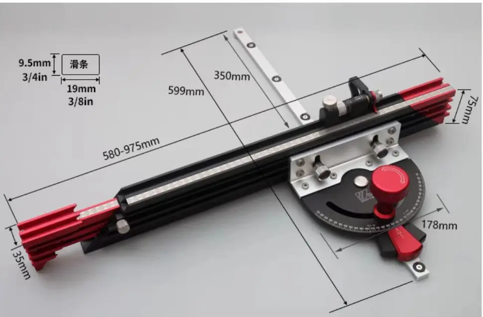 New Push Ruler Slide Woodworking Angle Plate Table Saw Band Saw Inverted Engraving Machine Trimming