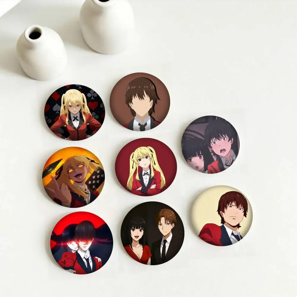 Значки A-Anime K-Kakegurui 25, 32, 44, 58, 75 мм, персонализированные круглые броши-пины, аксессуар, подарок