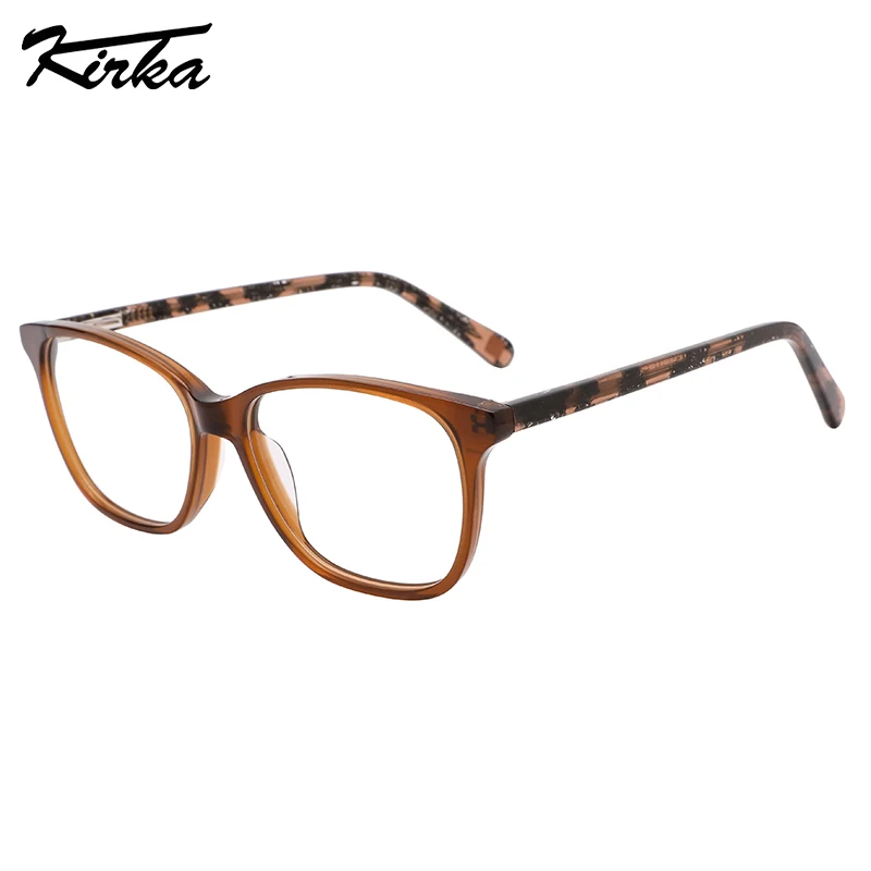 Kirka Optical Children Kids Glasses Acetate Rectangle Boys&Girls Frames Crystal Color Tortoise Temple Child Eyeglasses WK1051