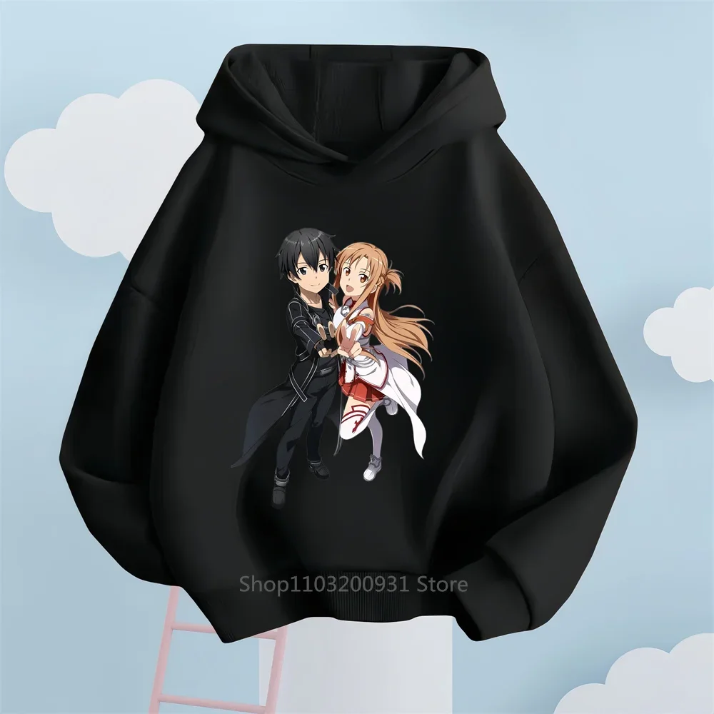 فن السيف على الإنترنت-كنزة بغطاء رأس أنيقة غير رسمية للأطفال ، تصميم كرتون رائع ، مثالية للارتداء في الهواء الطلق ، من سن 3 إلى 14 سنة ،