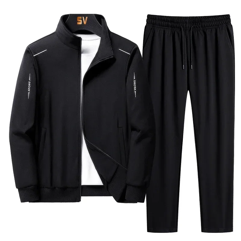 Male Tracksuit Jacket Men Set Large Size 6XL 7XL 8XL Fashion New  Autumn Winter Homme Suit Sweatshirt Sweatpants Men's Set