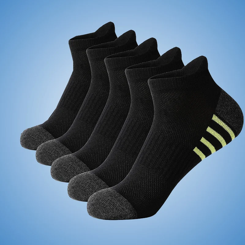 High Quality 5/10/20 Pairs 100% Cotton Socks Sports Solid Color Short Sock Cycling Breathable Mesh Ankle Summer Running Socks