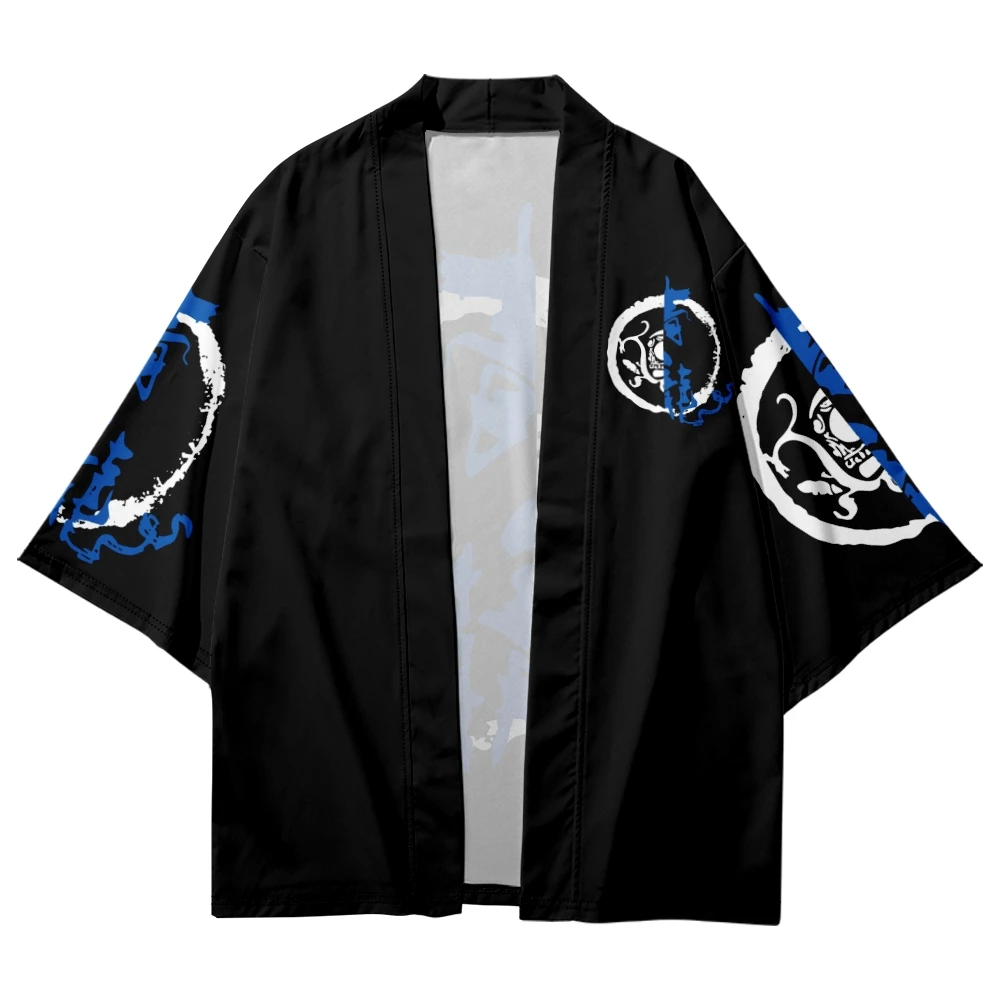 Cardigan imprimé dragon pour hommes et femmes, kimono de samouraï japonais, chemise de cosplay de plage, haut traditionnel respirant Haori, 6XL