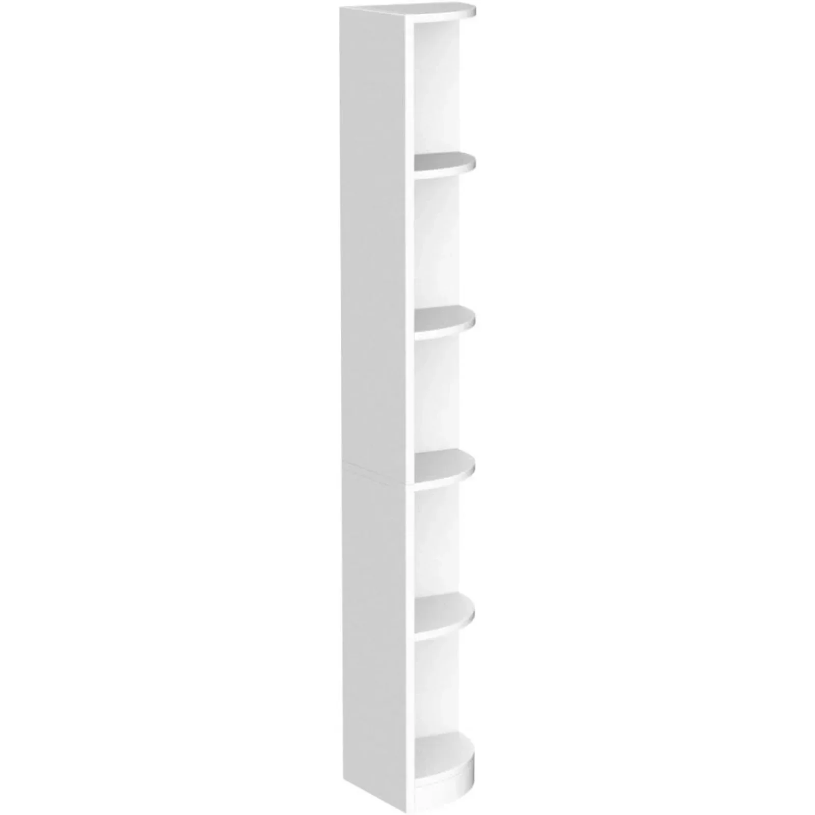 

For Bookshelf, 9-Tier Small Space-Saving Corner Bookcase, Holds Books, CDs, Games, for Bedroom, Living Room, White ULBC11WTV1