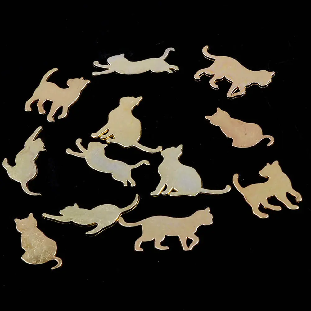 

60pcs Metal Resin Fillers Unique Nail Art Cat Charms Phone Shell Decorations Diy Craft Accessories For Epoxy Resin Jewelry