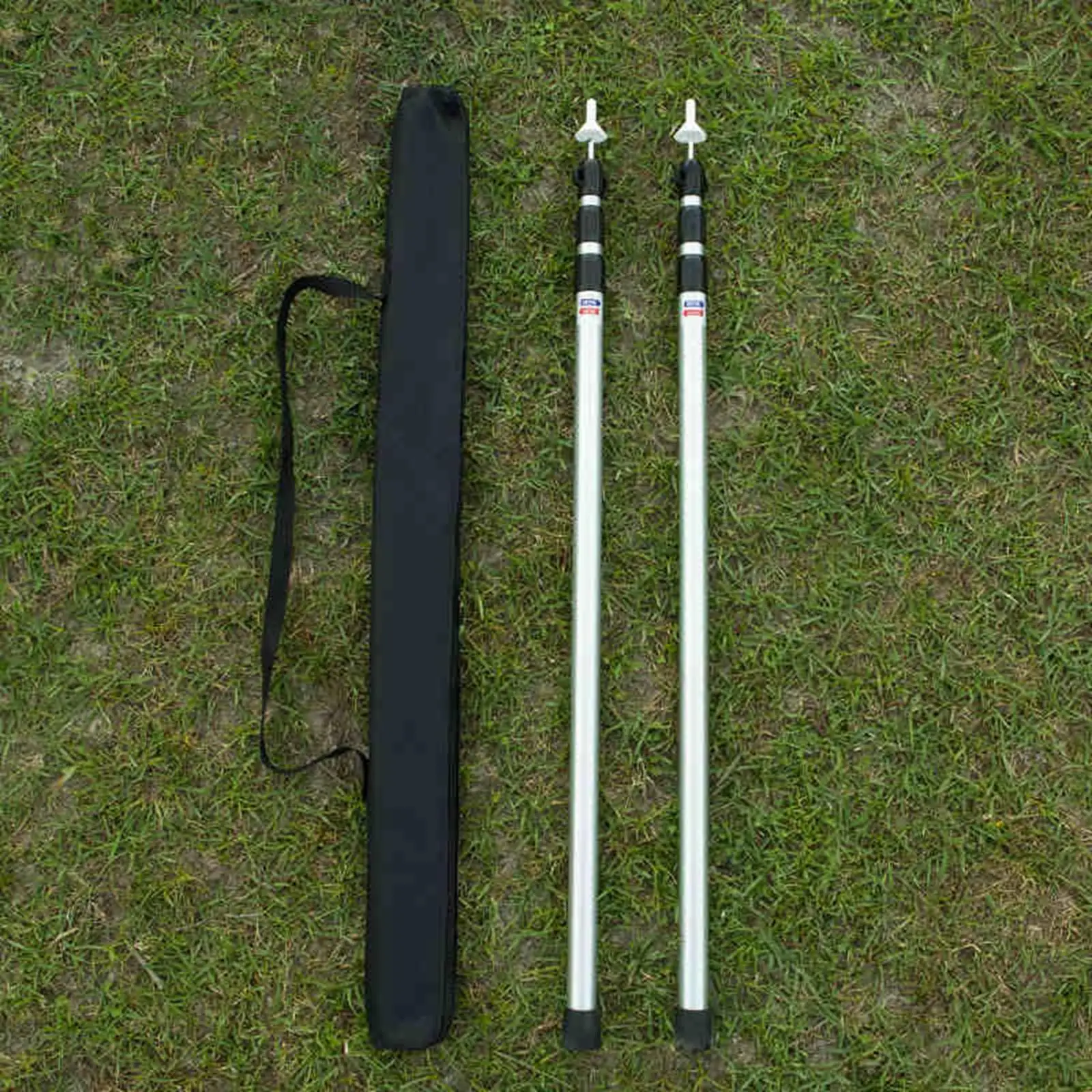 Aluminum Tarp Poles Heavy Duty and Adjustable, Set of 2, 95~234cm Telescoping Lightweight Tent Poles for Tarp 3 Section