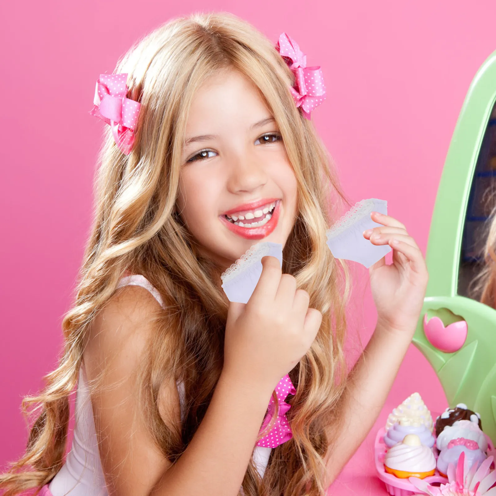 

5Pcs Underwear Small-Sized Cotton Briefs for Kids Pretend Play Reusable Soft Touch Comfortable Fit Realistic Design