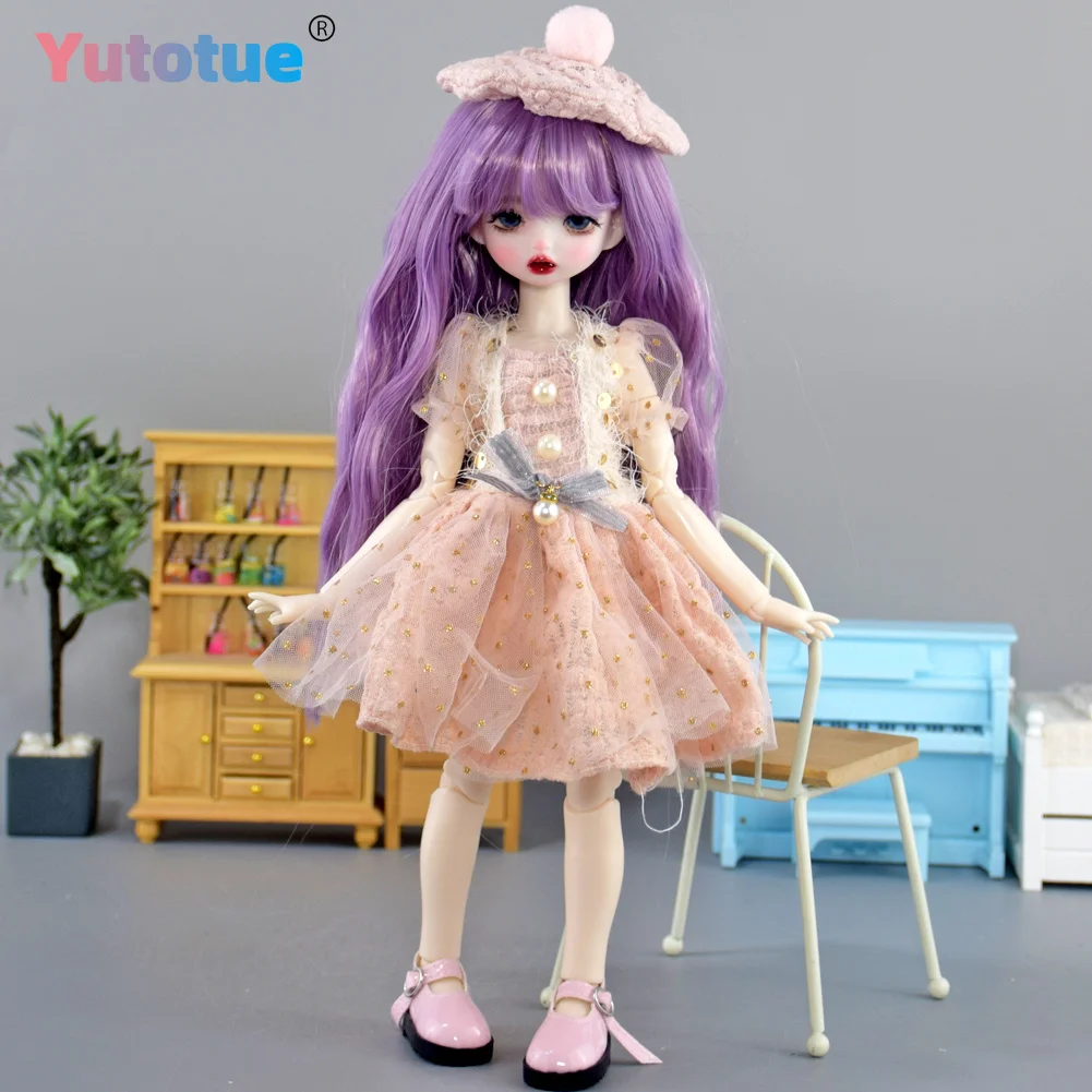 YUTOTUE 30cm Height Girl Doll Cute Toy Makeup Face Lifelike Clothes Outfits Hair Wig Removable Full Set Kids Gift