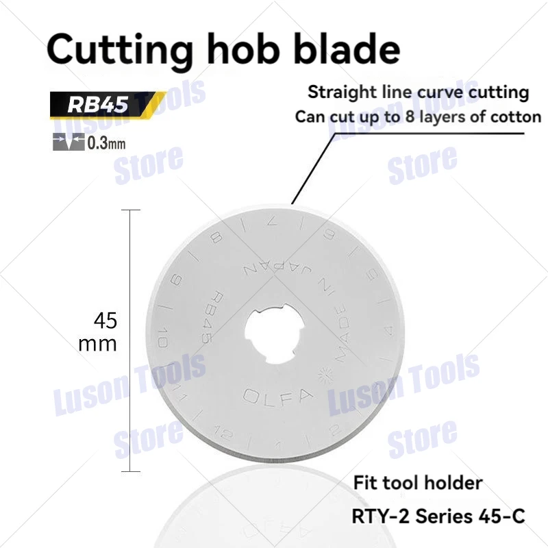 Japanese original OLFA round blade, 60mm/28mm/18mm/45mm blade, SKS7 material, DIY textile cutting tool, round rotary tool replacement blade, used