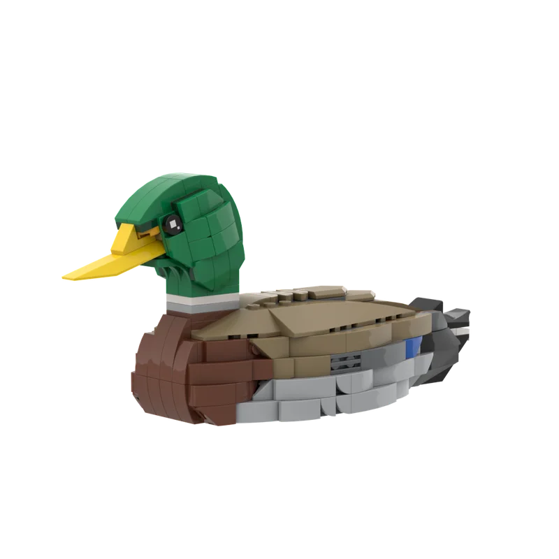 

Small particle building block MOC animal bird bird green head teal children assembled toy model birthday gift