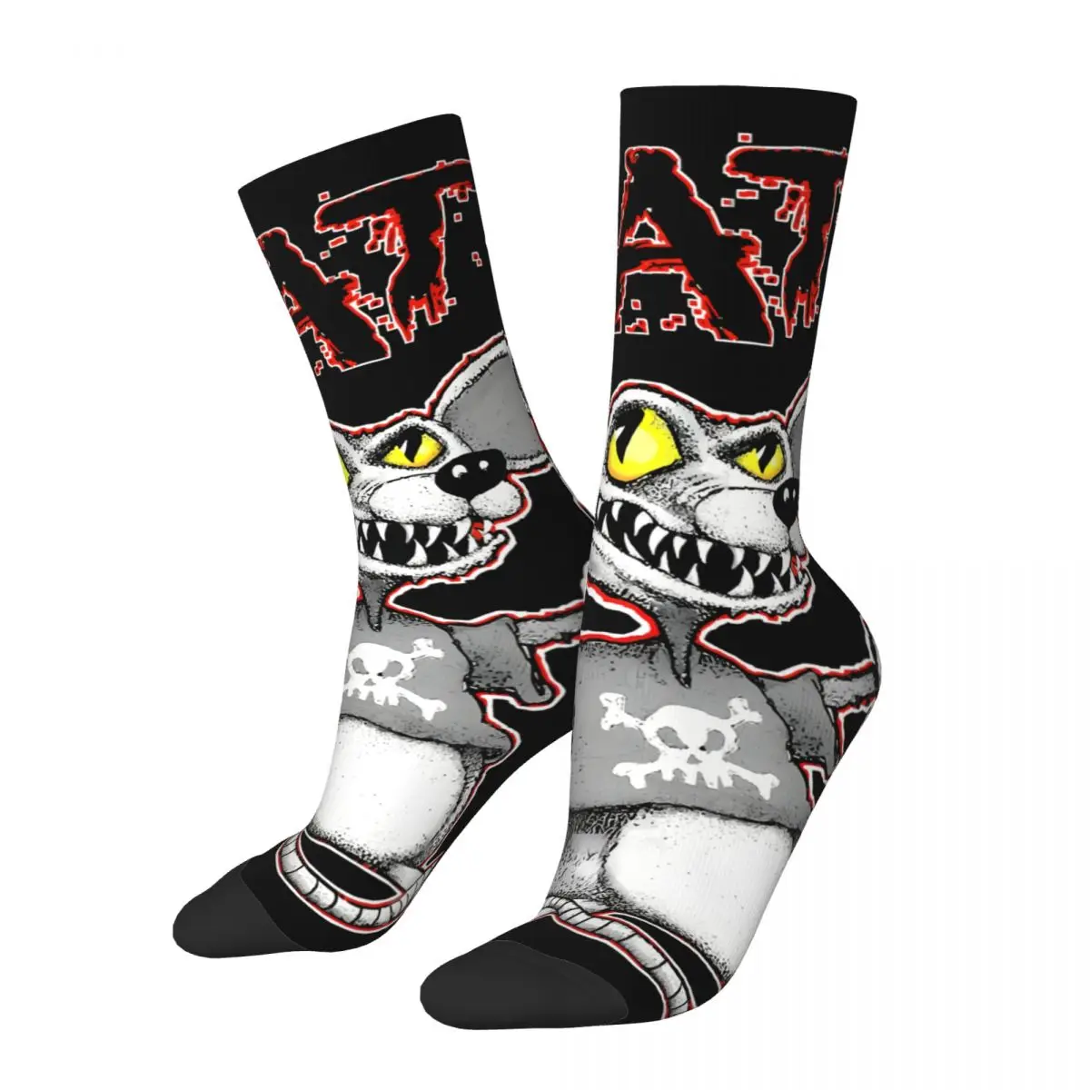 

Rat Mouse Crazy Men's Socks Tales of the Rat Fink Cartoon Film Unisex Seamless Printed Funny Novelty Crew Sock Boys Gift