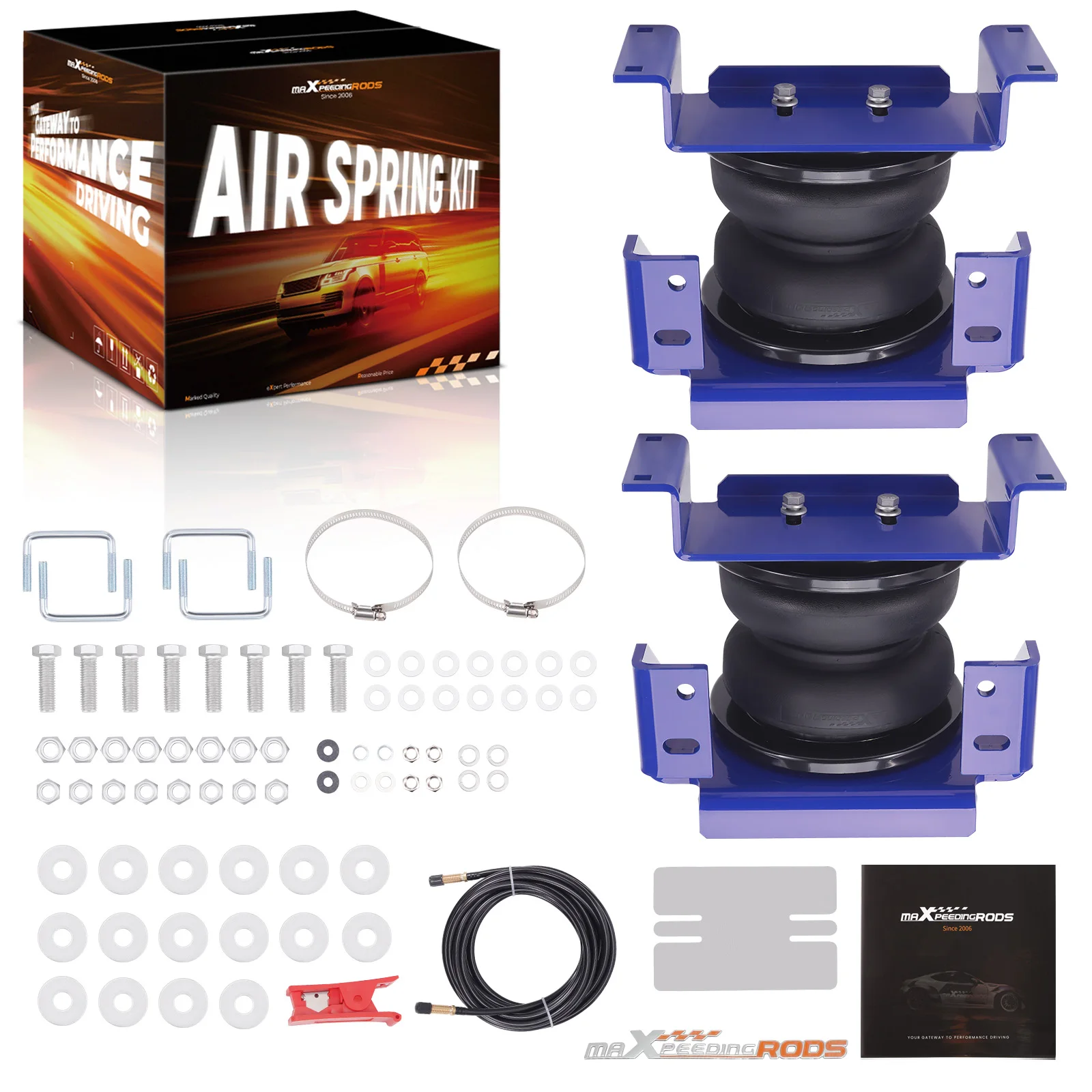 Rear Air Suspension Spring Bag Kit for Ford F-450 F-550 Super Commercial Chassis 2WD 4WD 7500 LBS