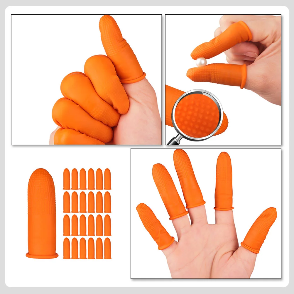 200 Pcs Large Portable Latex Finger Cot Work Gloves Cots Claws Emulsion Protectors Protection