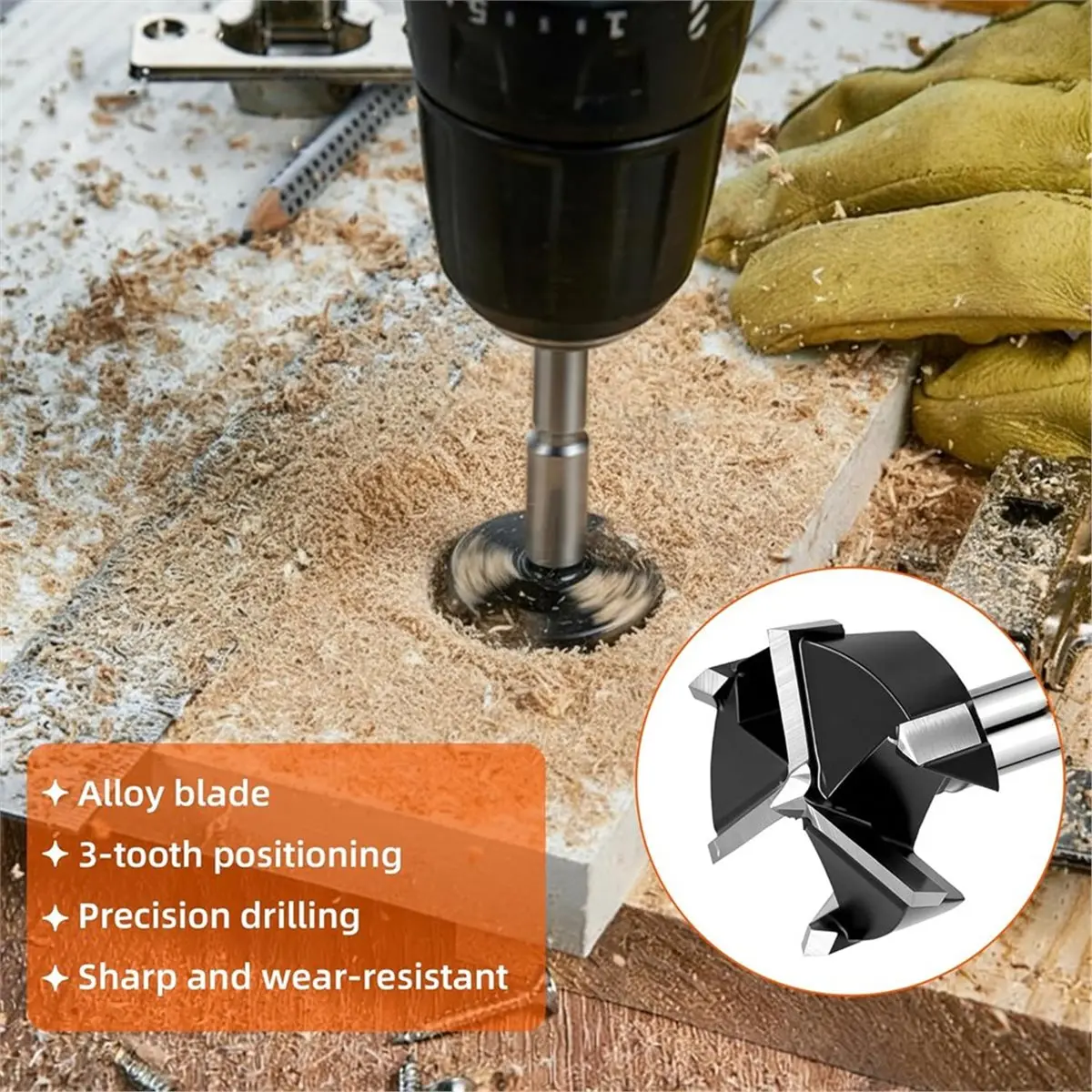 

【AT48】 НОВЫЙ 32-мм трехзубчатый твердосплавный сверлильный бур для деревообработки, фреза для твердой древесины, пробки и других материалов