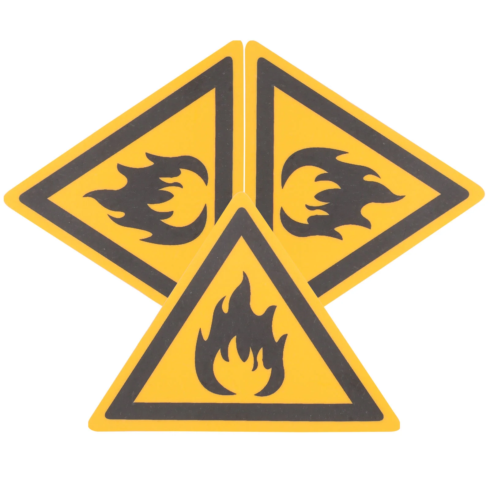 3 Pcs Fire Signs Hazard Warning Stickers Safe Applique Pet Film Decal