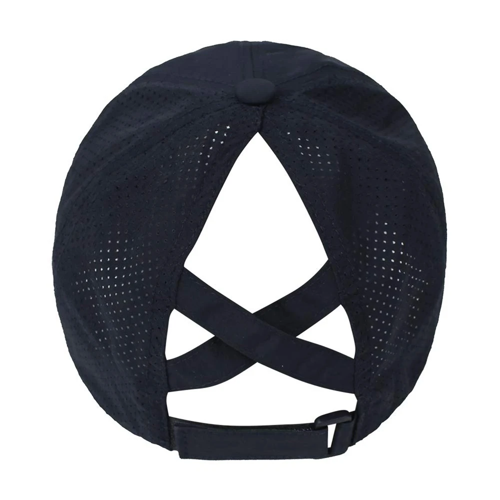 ABRT-2Pcs Women Criss Cross Ponytail Baseball Cap High Messy Bun Ponycap Quick Drying Mesh Outdoor Travel Hat