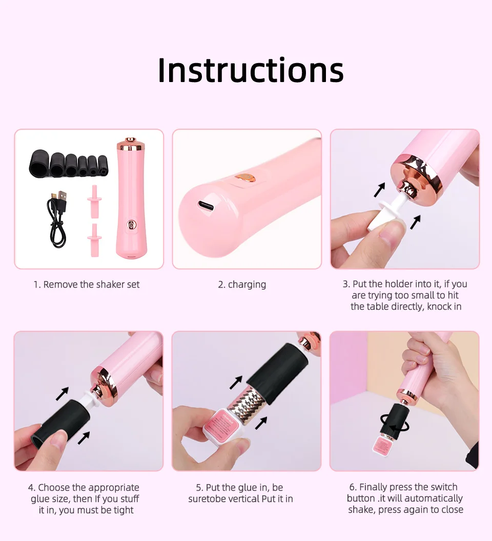 Wholesale Usb Recharge Eyelash Glue Shaker Stirrer Lash Extension Adhesive Shaking Machine Liquid Wake-Up Device Makeup Tools