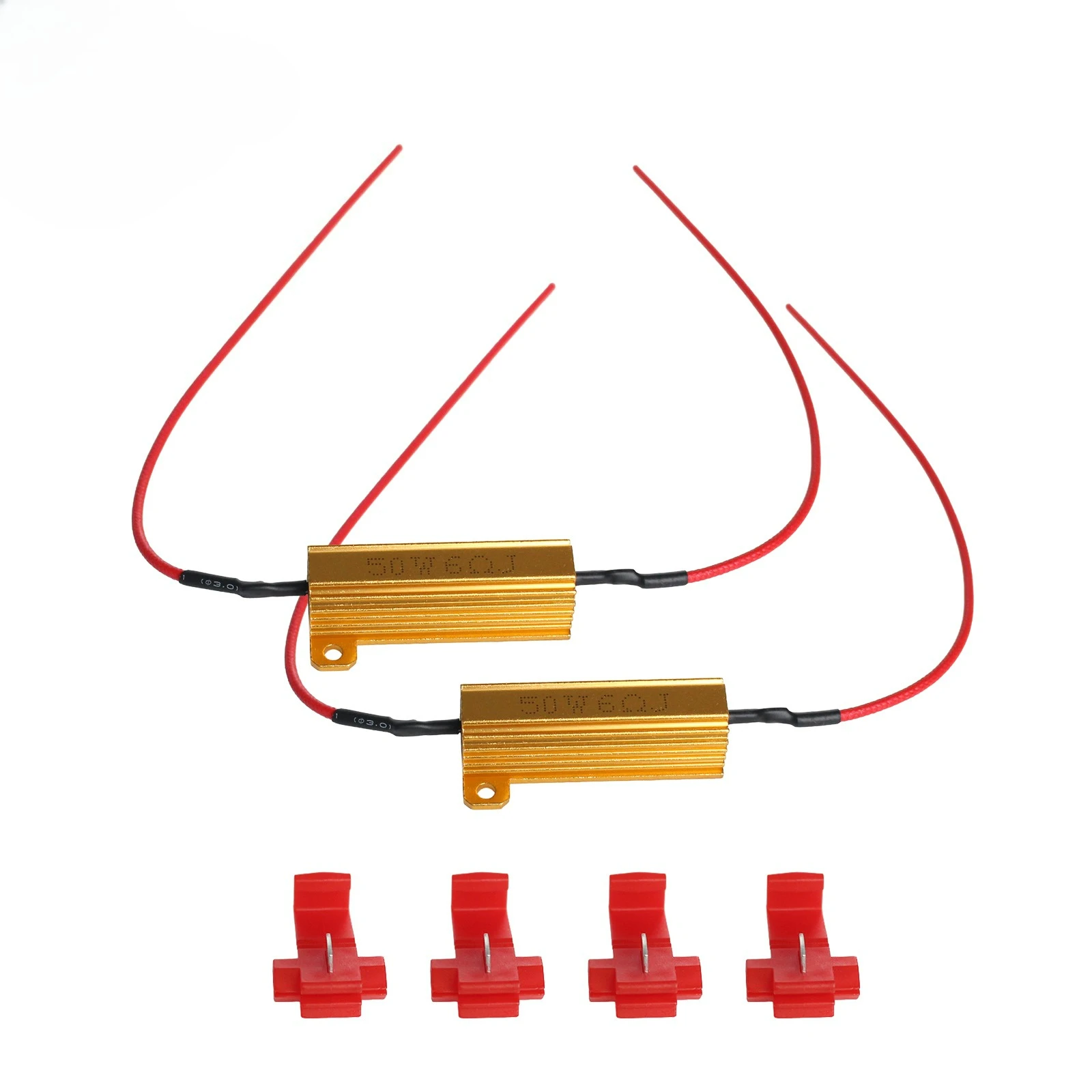 2/4Sets Load Resistor 25W 50W Car LED Decoder 6ohm 8ohm Aluminum Shell Power Wirewound Resistors for Car LED Turn Signal Lights image 2