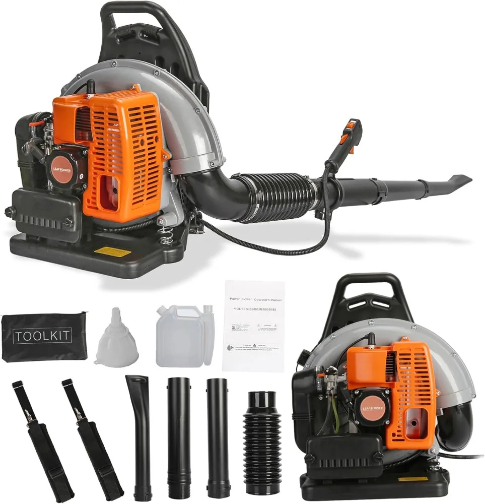 

Backpack Gas Powered Leaf Blower, High Strength Snow Blower, Grass Lawn Blower Air Cooling Gasoline Backpack Grass Blower