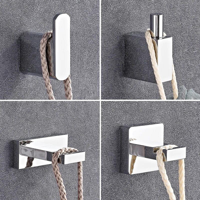 Brass Chrome Bathroom Wall Coat Rack Hanging Hooks For Kitchen Accessories Toilet Clothes Hanger Hallway Door Robe Towel Holder